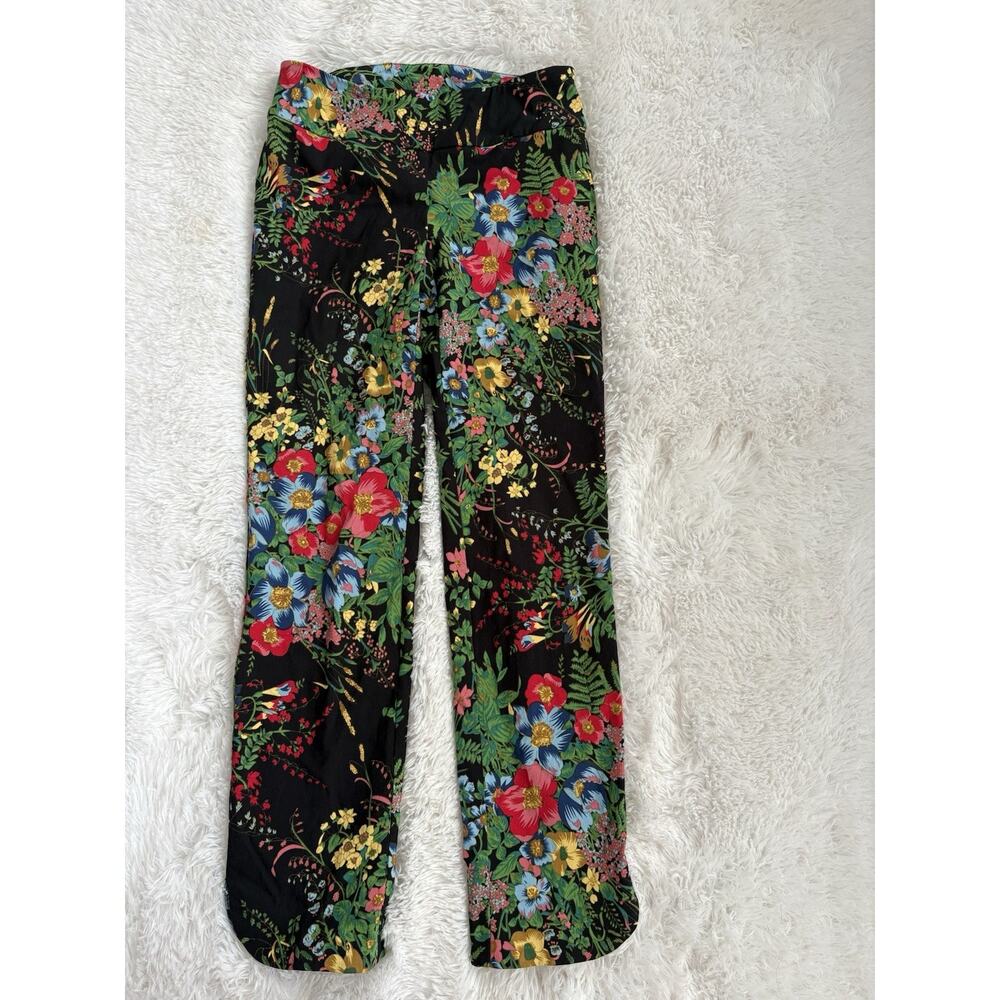 Soft Surroundings Women’s XS Pull On Black Floral Design Pants. Pretty, Comf